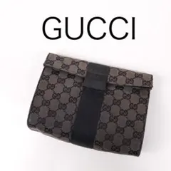 H4379-1◾️グッチ　キャンバス　ポーチ　クラッチバッグ