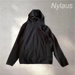 394✳︎ナイラス【L】黒/パーカー/フード付き/ユニセックス/防風/フルジップ