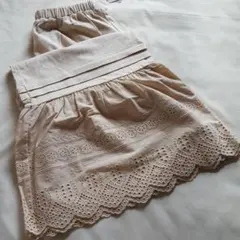 新品　SM2☆ベージュ／カット切替裾スカラップレースペチパンツ