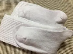 新品　日本製　ホワイトリブ編み　白ルーズソックス　80cm 2足セット