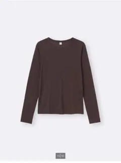 ソフトシアークルネックT（長袖）ＸＬ　ダークブラウン