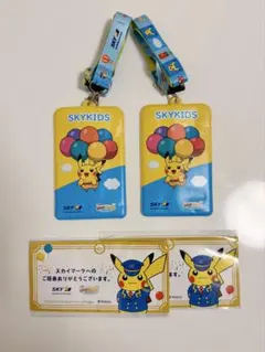 【SKY MARK】ピカチュウチケットホルダー＆マスク 4点セット