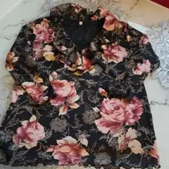 花柄フリルブラウス Lサイズ