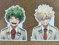 ヒロアカ　緑谷出久　爆豪勝己　デク　バクゴー　ダイカットステッカー　制服　最強