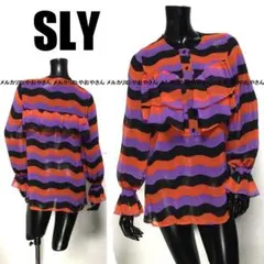 SLYスライ スネークボーダーシフォンワンピース オレンジ サイズ1