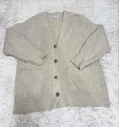 GU パフィータッチオーバーサイズカーディガン XLサイズ ベージュ