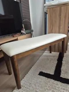 ホワイト合成皮革ベンチ