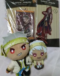 ツイステ　カリム　ぬいぐるみ　マスコット　パスケース　アクリルキーホルダー　4点
