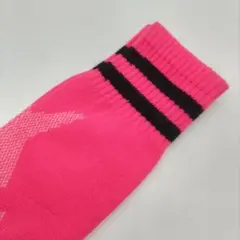 ジュニア　ピンク×黒　19～21 サッカーソックス　ストッキング