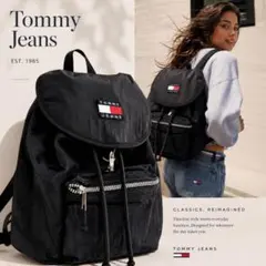 新品 TOMMY JEANS フラップリュック 黒 A4対応のサムネイル