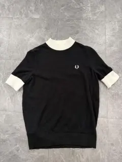 Fred Perry 半袖ニット ブラック ホワイト バイカラーのサムネイル