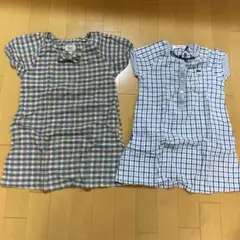 2着セット　PERSON'S KIDS チェック柄 半袖ワンピース 110サイズ