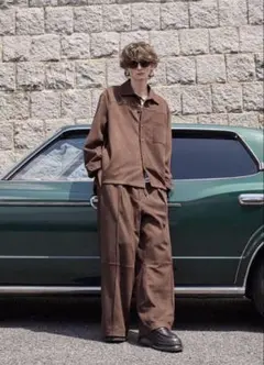 【セットアップ】MAISON SPECIAL sheepヌバックレザー　ブラウンのサムネイル