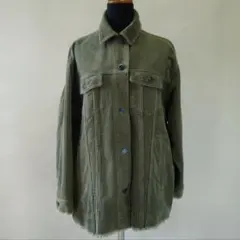 ZARA ザラ コーデュロイ シャツジャケット カーキ レディース