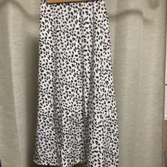 GRL プリーツスカート Lサイズ 白黒スポット