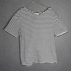 ensuite ストライプ 半袖Tシャツ 白黒 M ボーダー シンプルのサムネイル