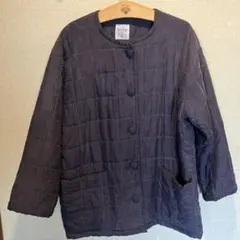 ワコールTuer le Temps ネイビー キルティングジャケット　絹100%