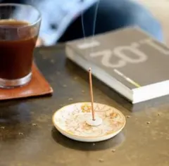 香皿　フレグランスプレート　オレンジ色　ハンドメイド