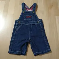 ミキハウス　７分丈オーバーオール　サイズ80　インディゴブルー