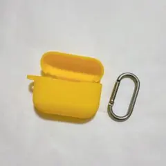 AirPodsProケース カラビナ付き 傷防止 汚れ防止 イエロー