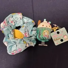 ポチャッコ　シュシュ＆カラフルソーダキーホルダーセット