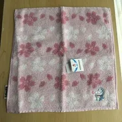 ドラえもん　ハンドタオル　桜　花柄　ピンク　タグ付未使用