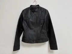 COMME CA ISM コムサ 豚革 本革 ダブルジッパー 革ジャン 黒 S