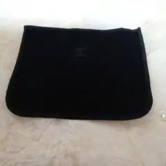 CHANEL 巾着袋 ベロア調 ブラック