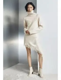 【ZARA】ZW COLLECTION アシンメトリーレースワンピース