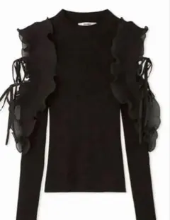 SNIDEL プリーツフリルドッキングニットプルオーバー