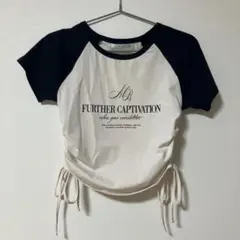 ems excite 半袖 Tシャツ ドロスト仕様 ホワイト×ネイビーのサムネイル