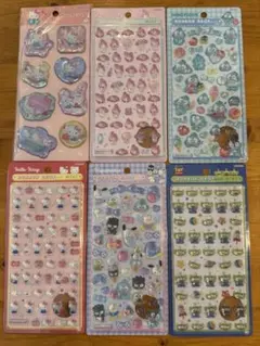 ボンボンドロップシール　ウォーターシール　サンリオ　ディズニー　正規品6点セット