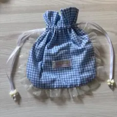 フリル巾着　ハンドメイド