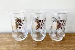 アデリア　花柄　金　ゴールド　グラス　レトロ　昭和　セット