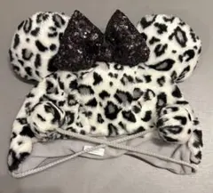 ディズニー ミニー ヒョウ柄 ファンキャップ ホワイト グレー スパンコール