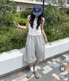 NUGU アジャスターフレアバミューダスウェットパンツ