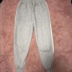 グレー サイドストライプ ジョガーパンツ
