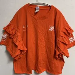 アメリカ古着リメイク オレンジ バックプリント XL