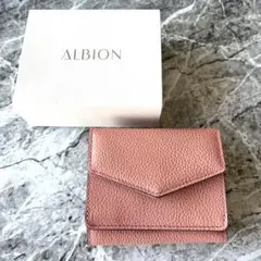 ALBION コンパクト三つ折りウォレット ピンク 牛革のサムネイル