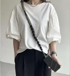 値下げしました！ 配色ロープストラップ　スマホショルダー　カーキ