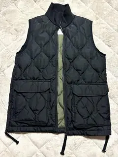 TAION タイオン ダウンベスト L ブラック ミリタリー Wジップ 美品