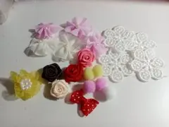 【計20点】ハンドメイド パーツ まとめ売り リボン レース お花 モチーフ