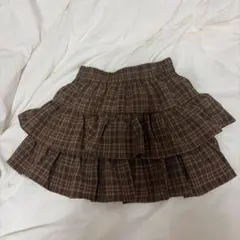 GRL インパン付きチェック柄ティアードミニスカート[sd101] 茶色