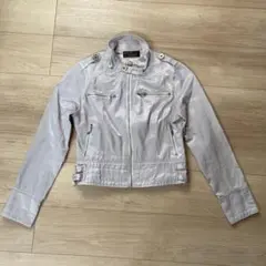 CECIL McBEE ライダースジャケットライトグレー