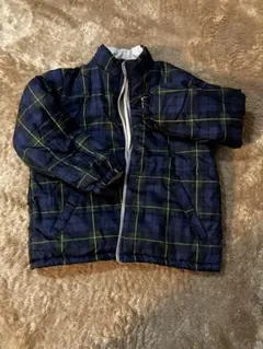 ユニクロ　美品130リバーシブル　チェック柄男子ブルゾン