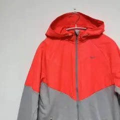 NIKE RUNNING フーデッドジャケット オレンジ グレー Lサイズ