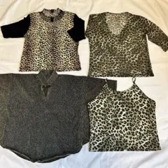 シニア服　お出かけ着　衣装　豹柄　レオパード　まとめ売り　4点セット