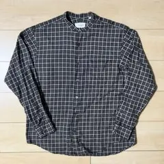 【値下】UNITED ARROWS チェック柄 バンドカラー長袖シャツ S