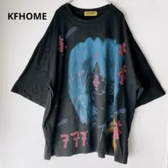 KFHOME グラフィックプリント Tシャツ 半袖 ブラック
