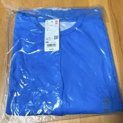 ユニクロUVカット　クルーネックカーディガン長袖ブルー　XXL